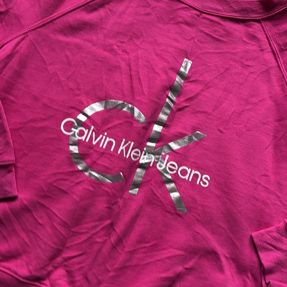 Calvin Klein Jeans Magenta Logo Sweater – Size Large | CK Streetwear Cotton - Picture 2 of 9